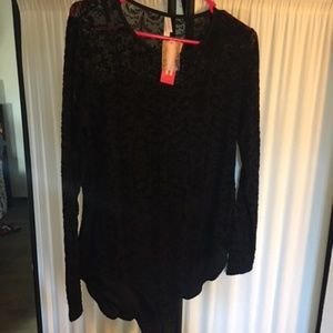 Black lace body suit